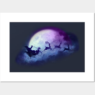 Santa takes flight Posters and Art